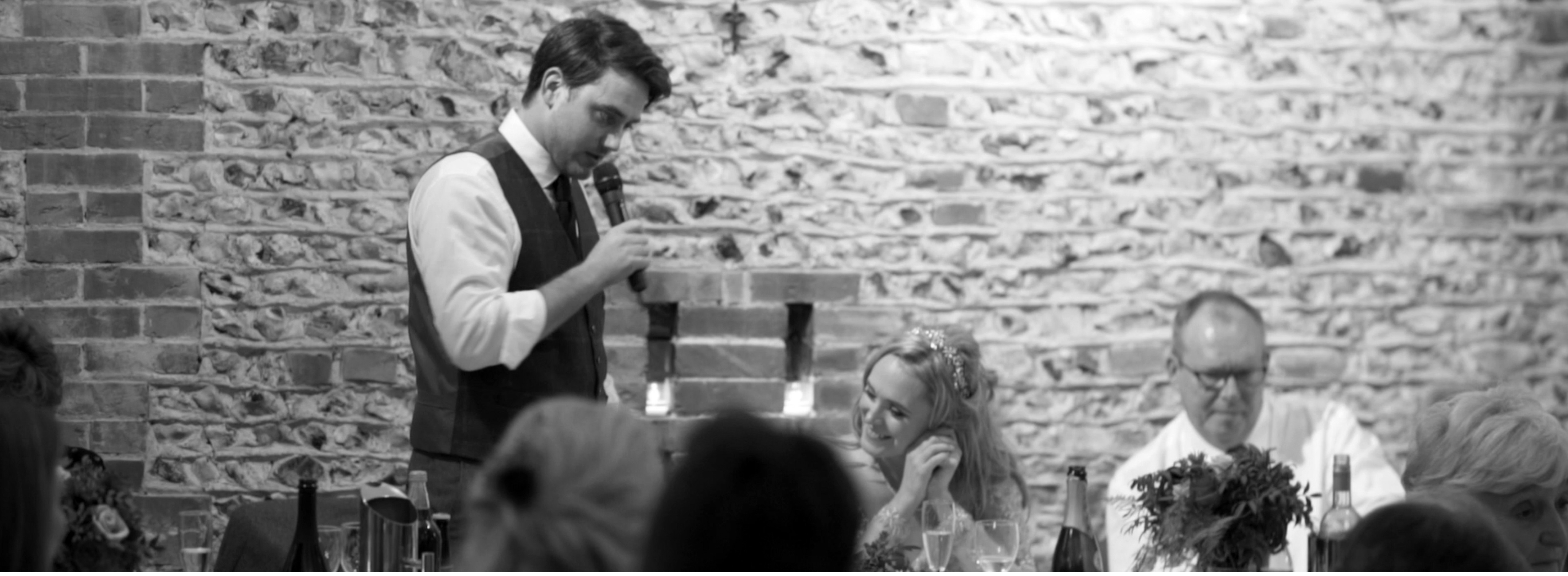 Groom giving his wedding speech